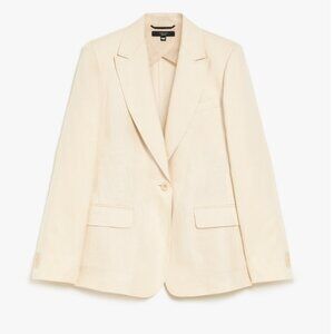 Max Mara Weekend Washed Linen Blazer in Ivory